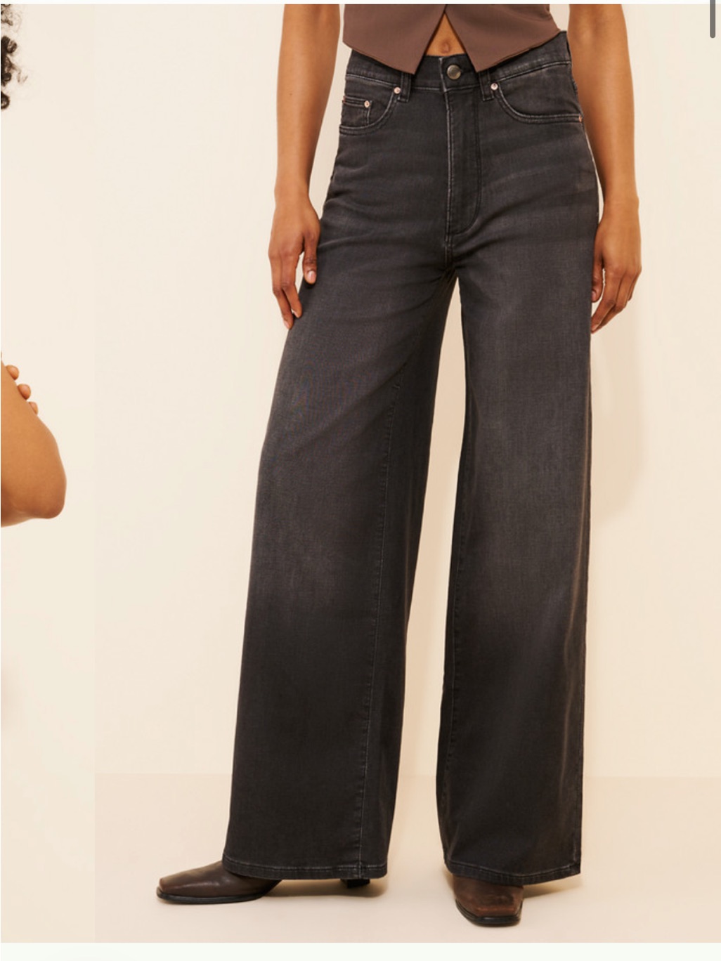 Brand New Dl1961 Wide Leg High-Rise Jeans In Dark Gray
